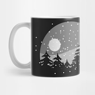 Winter forest in the night Mug